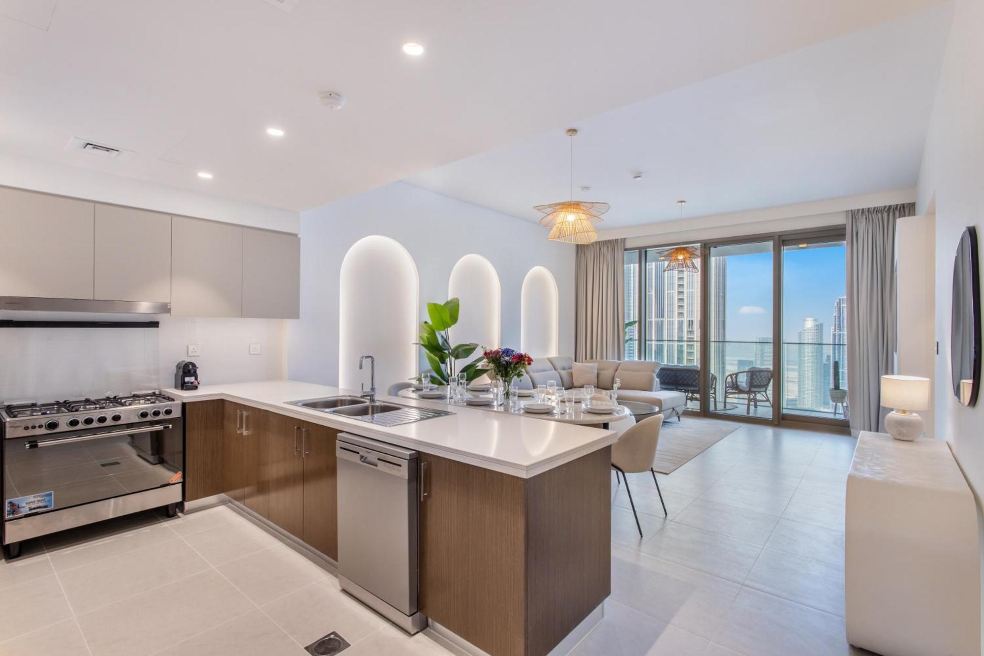 65th High Floor - 4 Bedroom With Opera, Fountain & Burj Khalifa View - Downtown - Tower 1 By Stayfinity For Max 9 Guests